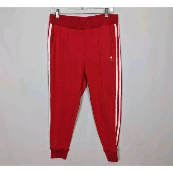 Adidas S Originals Tracksuit 2 PC Set Red White Side Stripes Jogger Pants Jacket